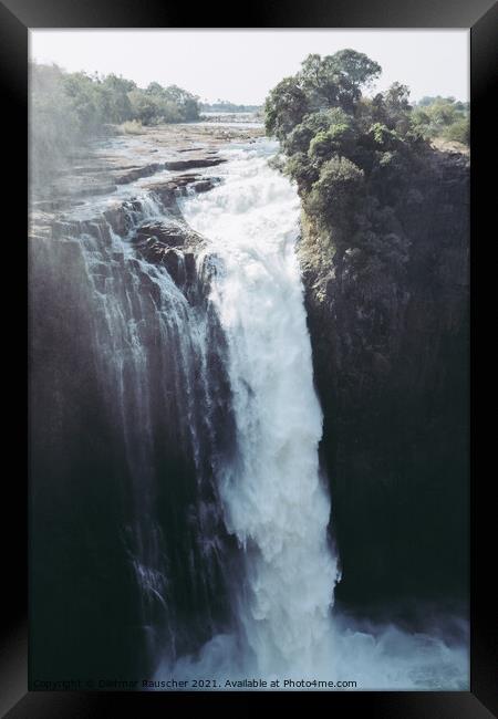 Devil's Cataract at Victoria Falls in Zimbabwe Framed Print by Dietmar Rauscher