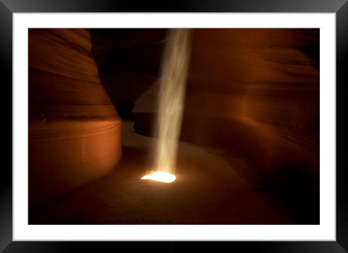 Antelope Canyon with Light Ray Framed Mounted Print by Dietmar Rauscher