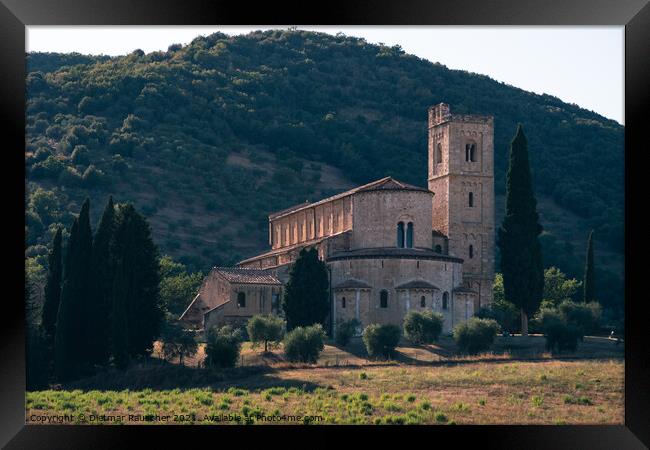 Abbazia di Sant'Antimo Abbey near Castelnuovo dell'Abate Framed Print by Dietmar Rauscher