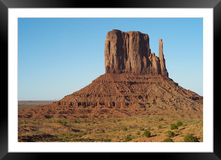 Elephant Butte in Monument Valley Framed Mounted Print by Dietmar Rauscher