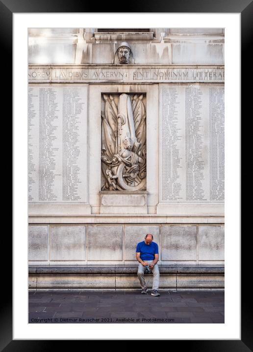 War Memorial on the Moretti Scarpari Wing of the City Hall Palaz Framed Mounted Print by Dietmar Rauscher