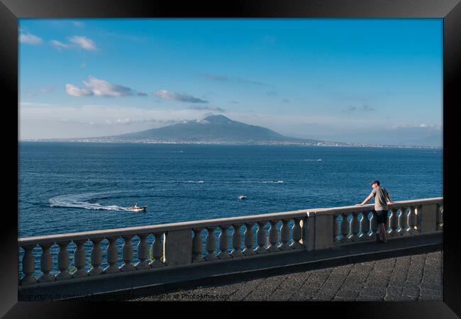 Bay of Naples with Mount Vesuvius seen from Sorrento Framed Print by Dietmar Rauscher