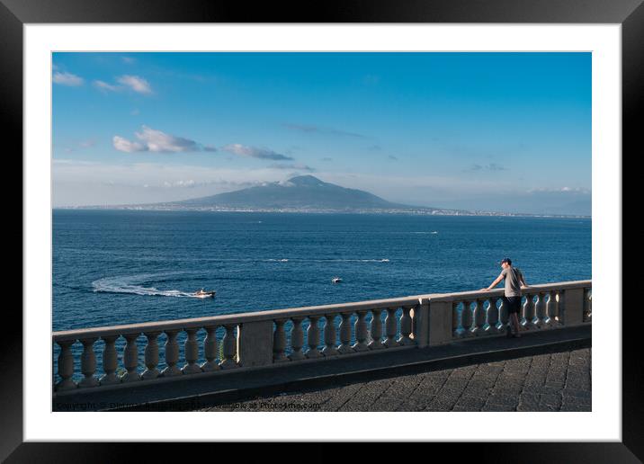 Bay of Naples with Mount Vesuvius seen from Sorrento Framed Mounted Print by Dietmar Rauscher