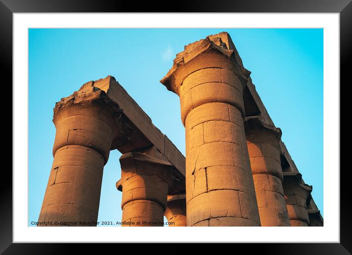 Great Processional Colonnade of Amenhotep III, Luxor Temple, Egy Framed Mounted Print by Dietmar Rauscher