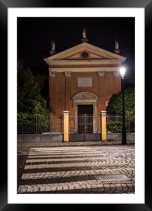 Chiesa San Luca Evangelista Church in Padova at Night Framed Mounted Print by Dietmar Rauscher