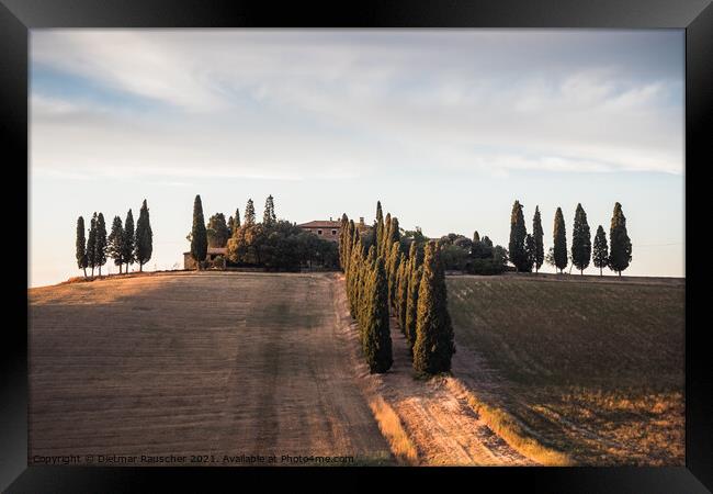 Villa Poggio Manzuoli or Gladiator House in Val d'Orcia, Tuscany Framed Print by Dietmar Rauscher