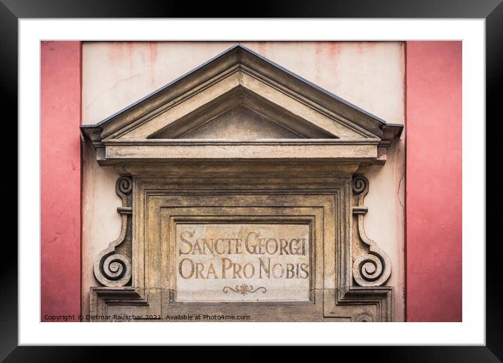 Inscription Sancte Georgi Ora pro Nobis above the Entrance to Sa Framed Mounted Print by Dietmar Rauscher