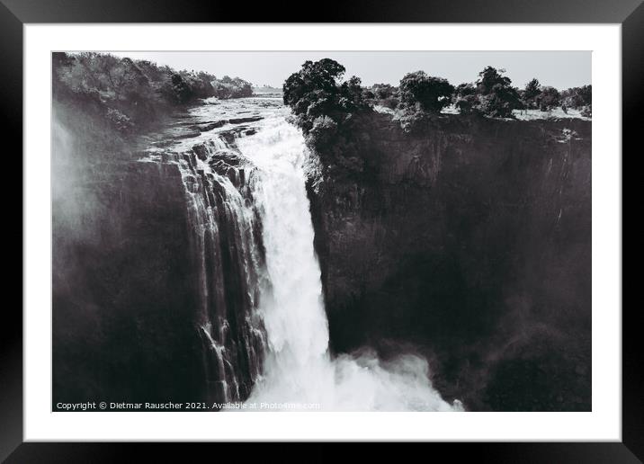 Devil's Cataract at Victoria Falls in Zimbabwe Framed Mounted Print by Dietmar Rauscher