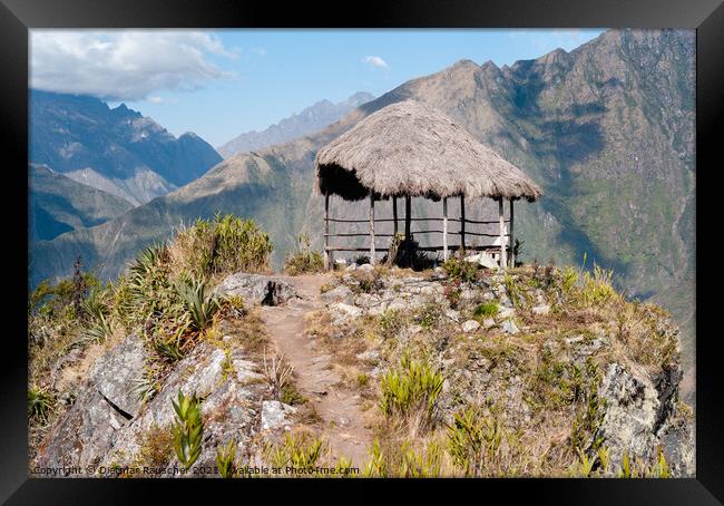 Summit Hut on Mount Machu Picchu Framed Print by Dietmar Rauscher