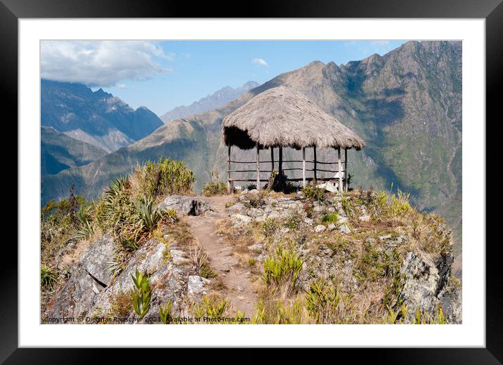 Summit Hut on Mount Machu Picchu Framed Mounted Print by Dietmar Rauscher