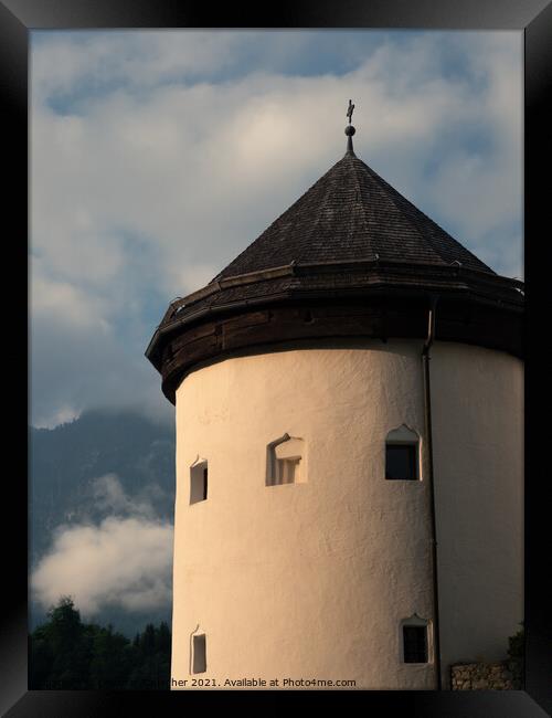 Goldegg Castle Detail of Round Tower in Pongau, Salzburg, Austri Framed Print by Dietmar Rauscher
