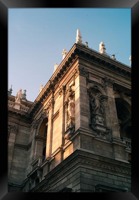 Melpomene and Erato Muse Sculptures on the Hungarian State Opera Framed Print by Dietmar Rauscher