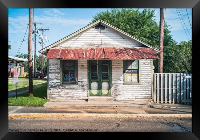 Run-Down Wood house in Breaux Bridge, LA Framed Print by Dietmar Rauscher