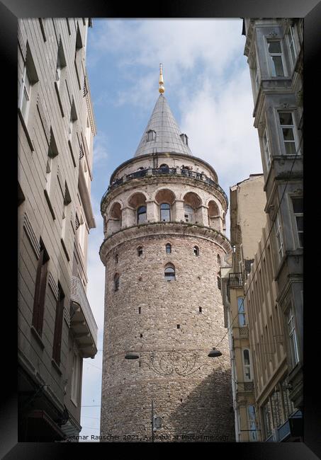 The Famous Galata Tower in IStanbul, Turkey Framed Print by Dietmar Rauscher