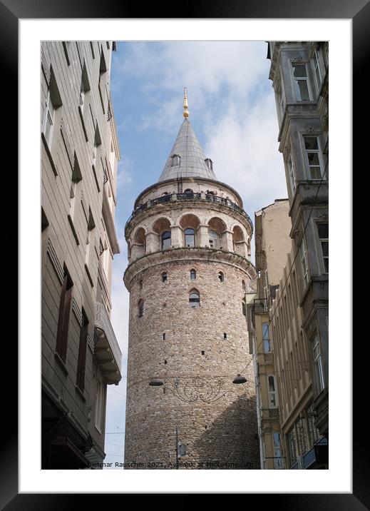 The Famous Galata Tower in IStanbul, Turkey Framed Mounted Print by Dietmar Rauscher