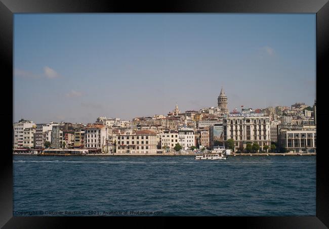Cityscape of Istanbul with Galata Tower Framed Print by Dietmar Rauscher