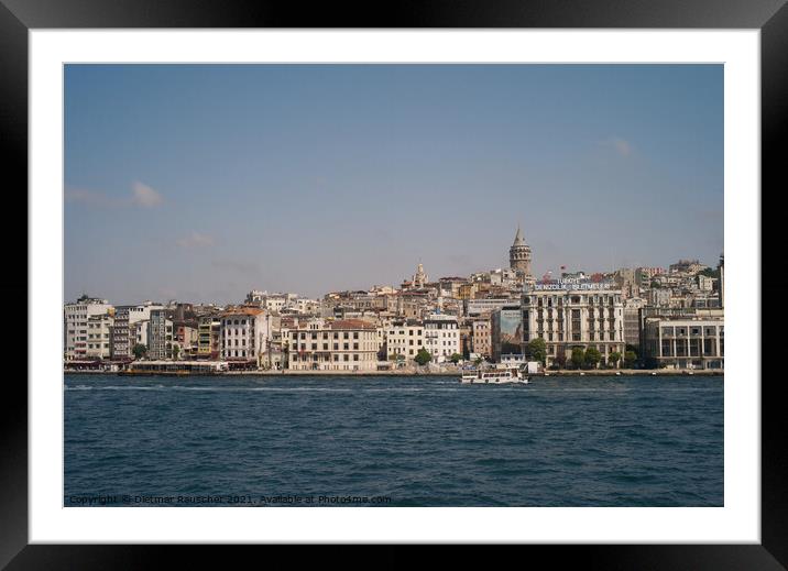 Cityscape of Istanbul with Galata Tower Framed Mounted Print by Dietmar Rauscher