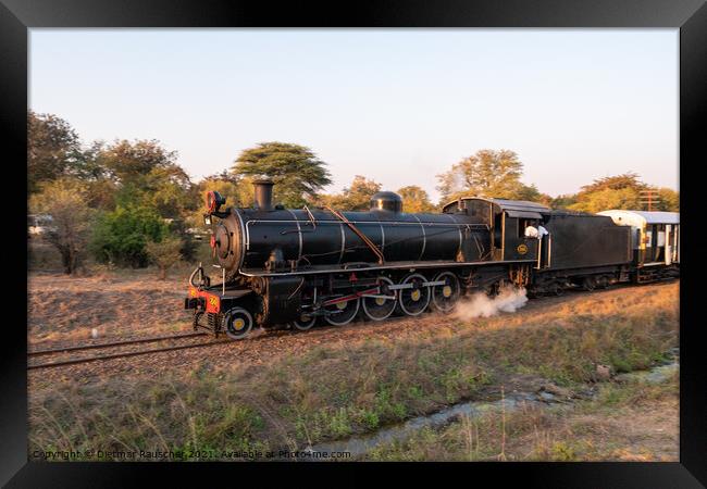 Steam Train at Victoria Falls, Zimbabwe Framed Print by Dietmar Rauscher