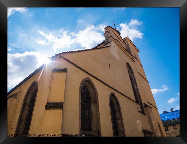 Saint Castulus Church Facade in Prague Framed Print by Dietmar Rauscher