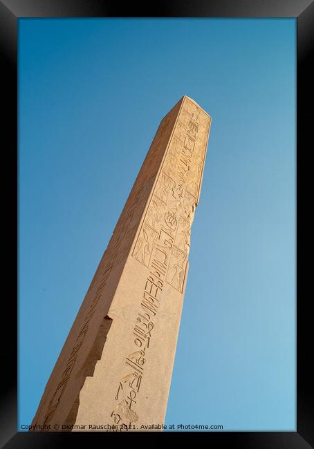 Obelisk of Queen Hatshepsut in Karnak Temple, Luxor Framed Print by Dietmar Rauscher