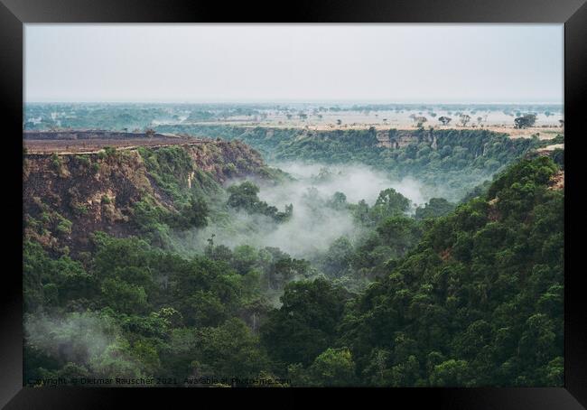 Kyambura Gorge in Queen Elisabeth National Park with Fog  Framed Print by Dietmar Rauscher