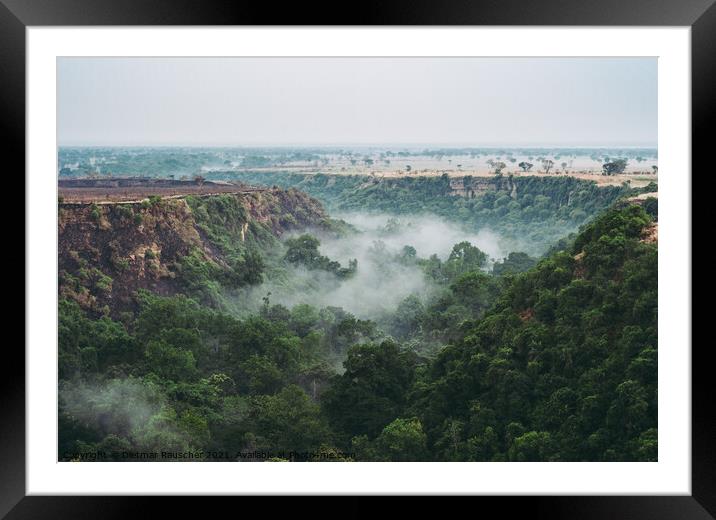 Kyambura Gorge in Queen Elisabeth National Park with Fog  Framed Mounted Print by Dietmar Rauscher