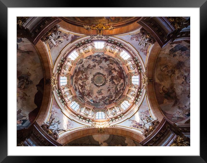 Interior Dome of Saint Nicholas Church, Prague Framed Mounted Print by Dietmar Rauscher