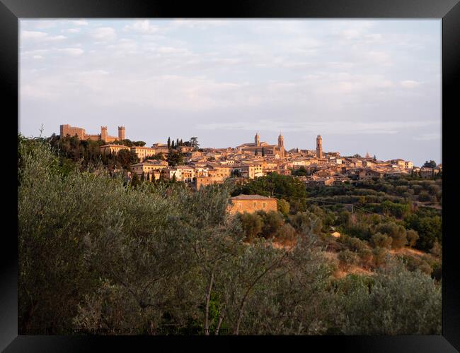 Montalcino Cityscape on a Summer Morning Framed Print by Dietmar Rauscher