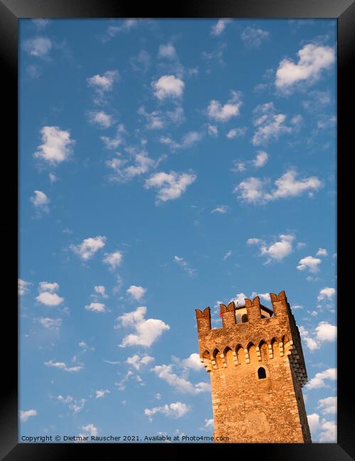 Scaliger Castle Tower in Sirmione Framed Print by Dietmar Rauscher