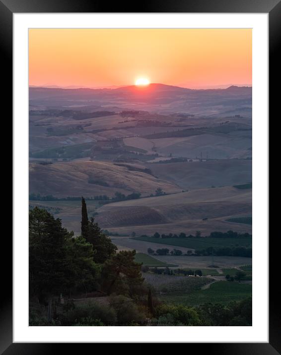 Sunrise in the Hills of Montalcino Framed Mounted Print by Dietmar Rauscher