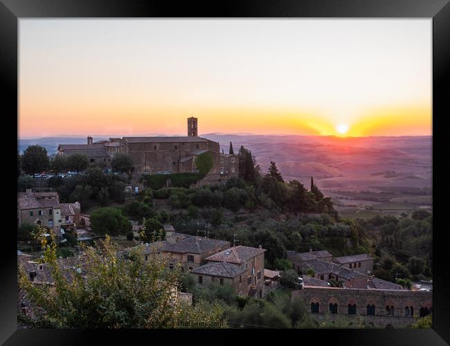 Ospedale di Comunita Community hospital in Montalcino Sunrise Framed Print by Dietmar Rauscher