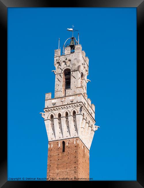 Torre del Mangia Tower in Siena, Italy Framed Print by Dietmar Rauscher