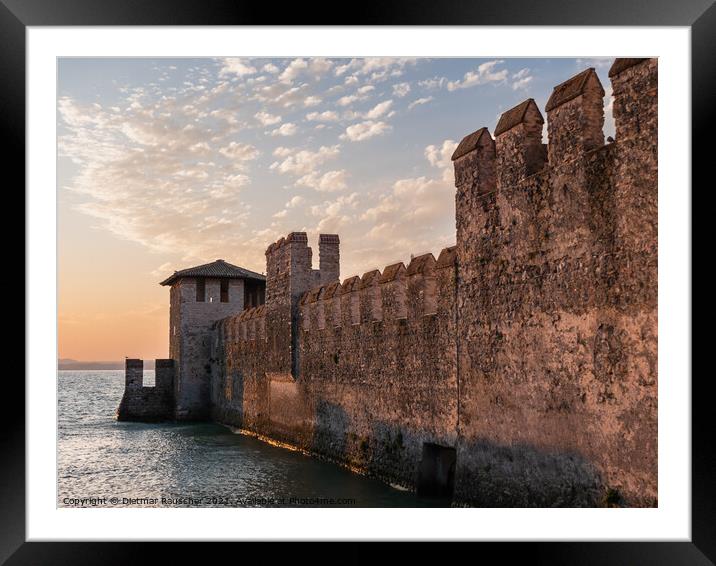Sirmione Scaliger Castle Fortified Port Entrance Framed Mounted Print by Dietmar Rauscher