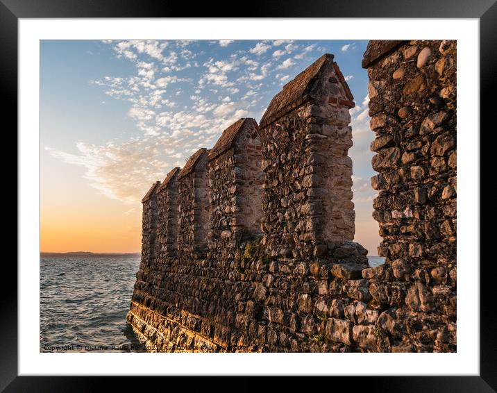 Sirmione Scaliger Castle Fortified Port Entrance Framed Mounted Print by Dietmar Rauscher