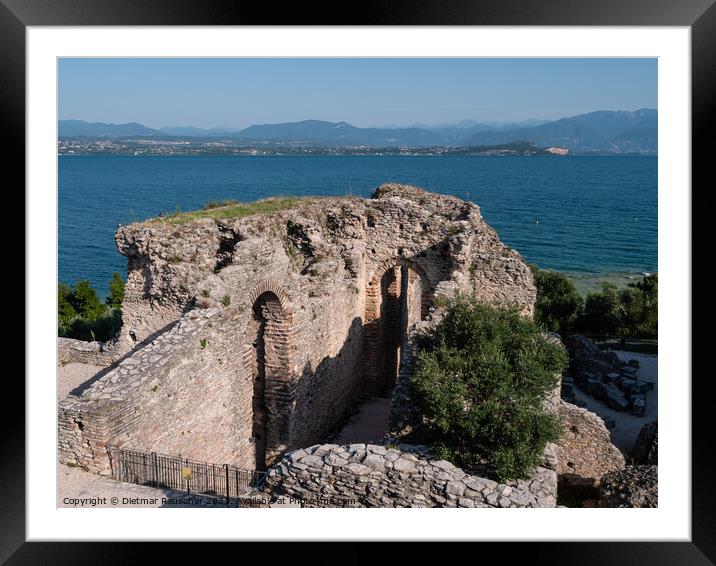 Grottoes of Catullus in Sirmione on Lake Garda Framed Mounted Print by Dietmar Rauscher