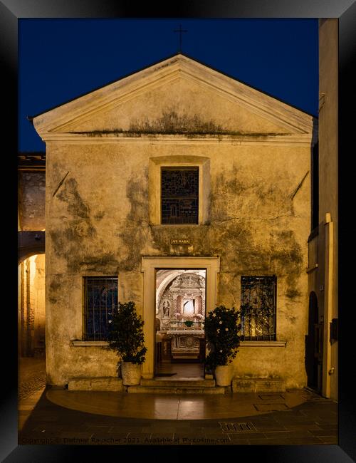 Sant’Anna della Rocca church in Sirmione at Night Framed Print by Dietmar Rauscher