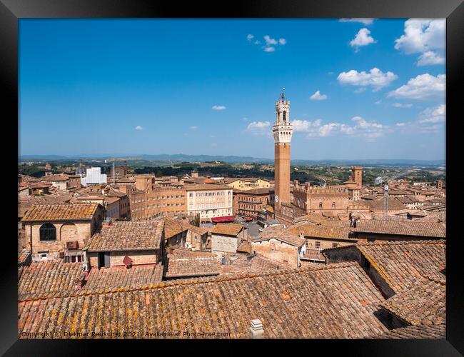 Piazza Il Campo in Siena Aerial Framed Print by Dietmar Rauscher