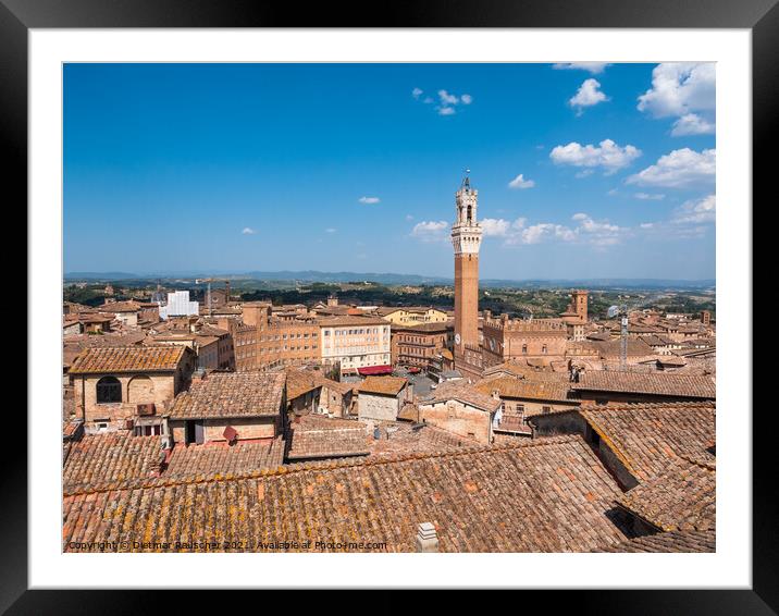 Piazza Il Campo in Siena Aerial Framed Mounted Print by Dietmar Rauscher
