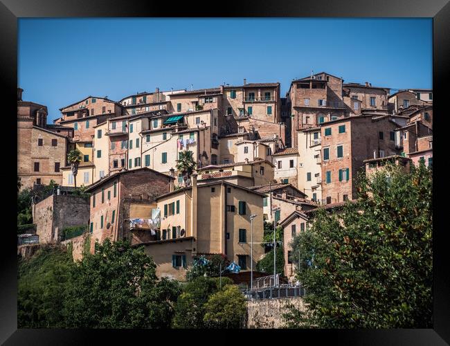 Siena Cityscape with Residential Houses Framed Print by Dietmar Rauscher