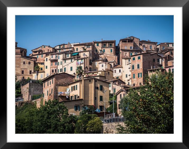 Siena Cityscape with Residential Houses Framed Mounted Print by Dietmar Rauscher