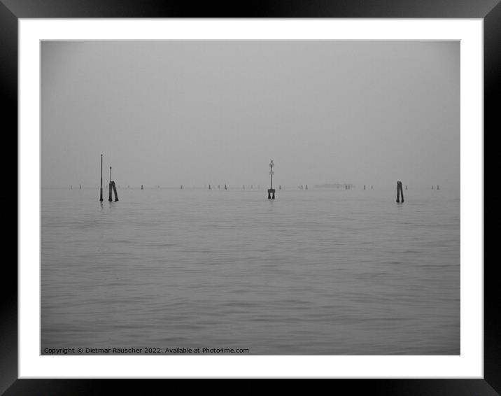 Venice Lagoon in Winter Framed Mounted Print by Dietmar Rauscher