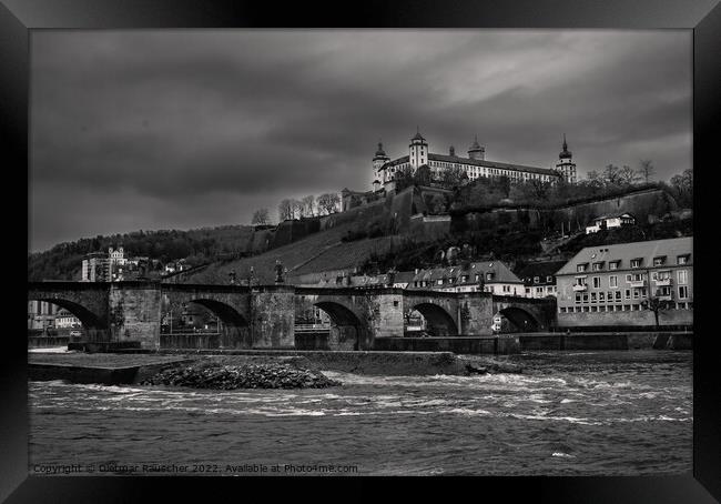 Marienberg Fortress and Main Bridge in Wurzburg Framed Print by Dietmar Rauscher