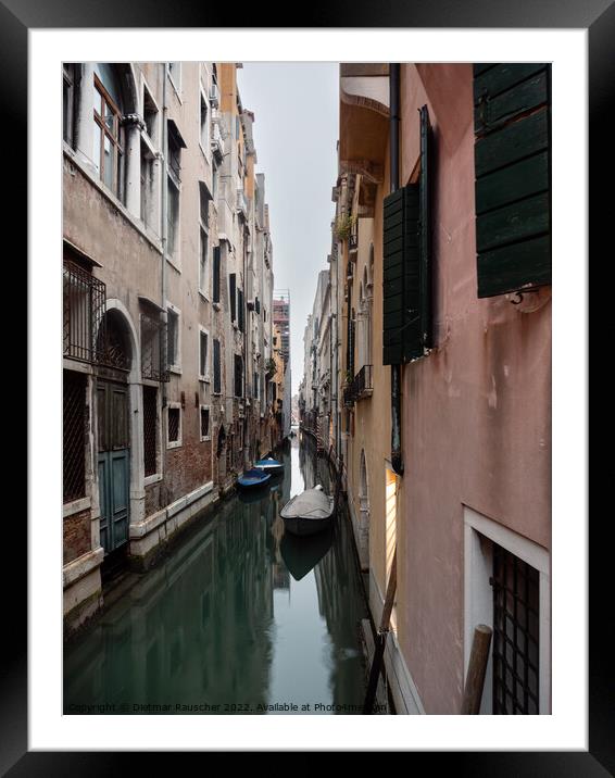 Small Canal in Venice, Italy Framed Mounted Print by Dietmar Rauscher