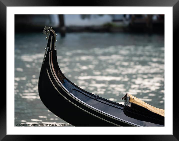 Risso or Ringlet Venetian Gondola Sern Detail Framed Mounted Print by Dietmar Rauscher