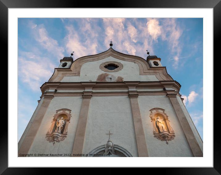 Cortina d'Ampezzo Parish Church Baroque Facade Framed Mounted Print by Dietmar Rauscher