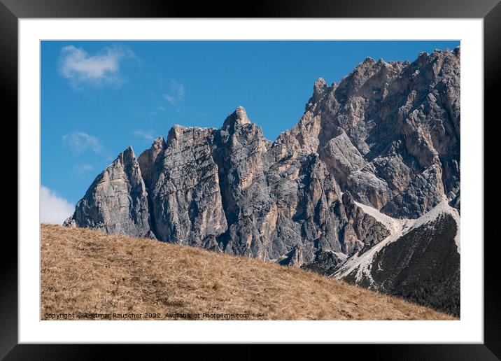 Pomagagnon Mountain in the Dolomites near Cortina d'Ampezzo Framed Mounted Print by Dietmar Rauscher
