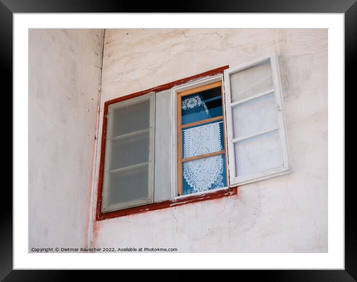 Traditional Window in Ladin Architecture in Cortina d'Ampezzo Framed Mounted Print by Dietmar Rauscher