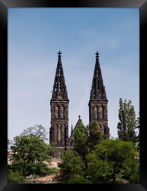 Vysehrad Basilica in Prague, Czech Republic Framed Print by Dietmar Rauscher