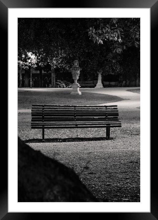 Giardino Salvi Garden with Park Bench in Vicenza Framed Mounted Print by Dietmar Rauscher