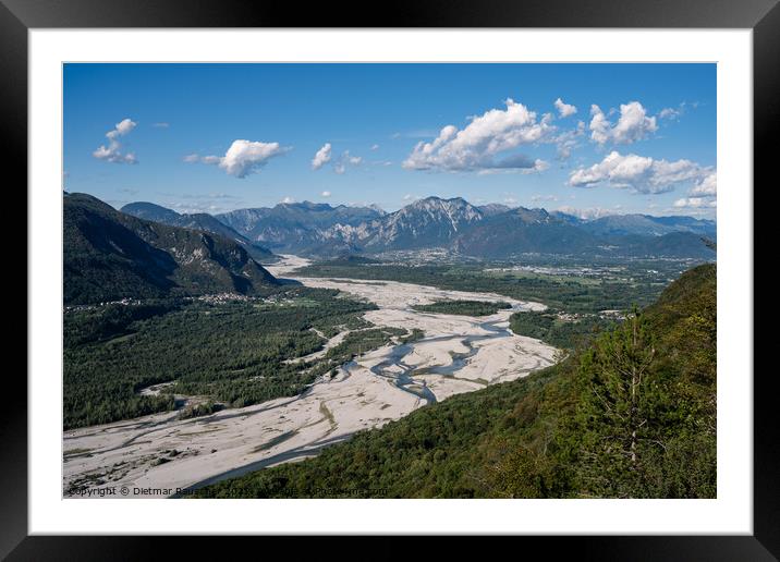 Tagliamento River Valley in Friuli, Italy Framed Mounted Print by Dietmar Rauscher